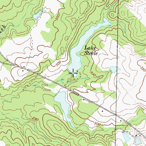 Topographic Map of Lake Steele Dam, GA