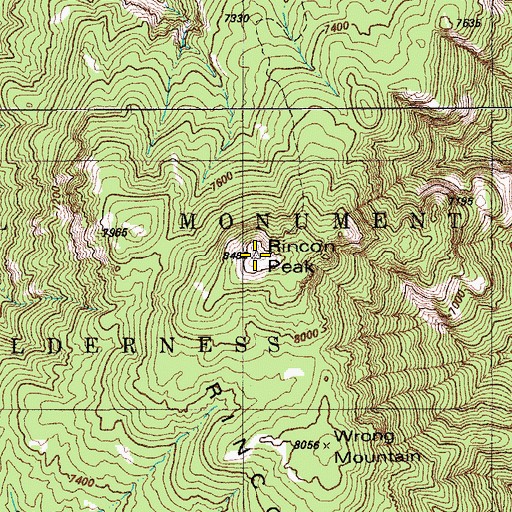 Topographic Map of Rincon Peak, AZ