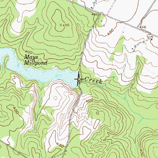 Topographic Map of Mays Millpond Dam, GA