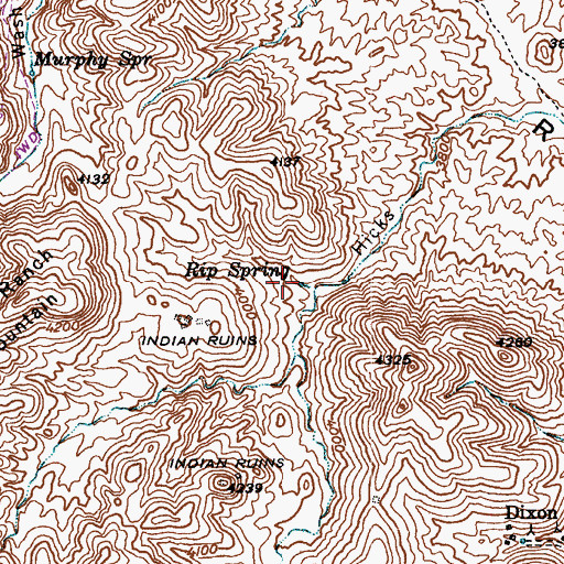 Topographic Map of Rip Spring, AZ