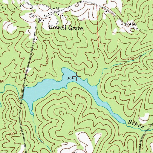 Topographic Map of Dickens Lake, GA