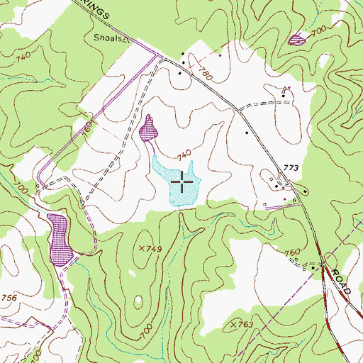 Topographic Map of Meeks Lake, GA
