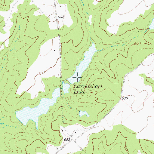 Topographic Map of Upper Carmichael Lake Dam, GA