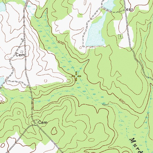 Topographic Map of Murder Creek Lake Dam, GA
