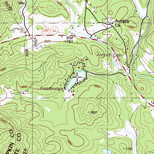 Topographic Map of Camp Coleman Lake, GA