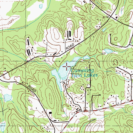 Topographic Map of Cumming Twin Lake Number Two, GA