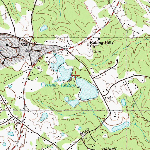 Topographic Map of Crowe Lake Dam, GA
