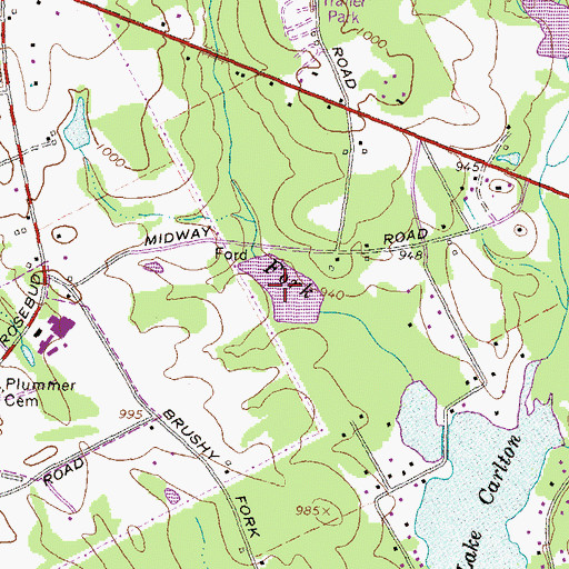 Topographic Map of Brooks Lake, GA