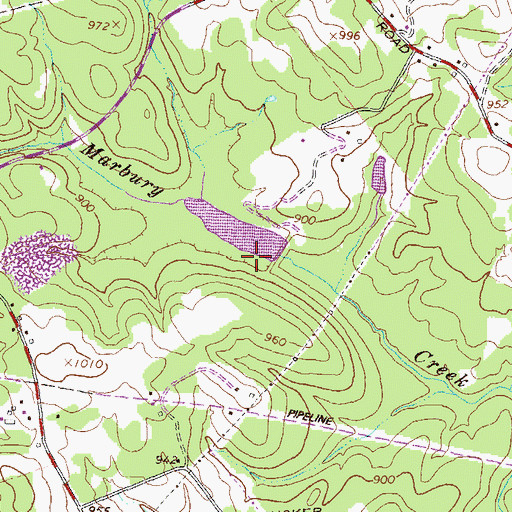 Topographic Map of Marbury Lake Dam, GA