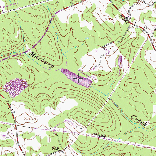Topographic Map of Marbury Lake, GA