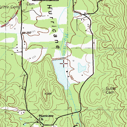 Topographic Map of Mill Creek Watershed Dam Number Eight, GA