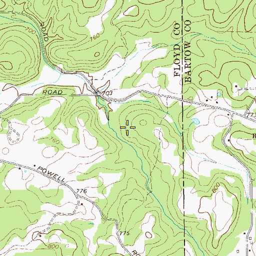 Topographic Map of Todd Lake Dam, GA