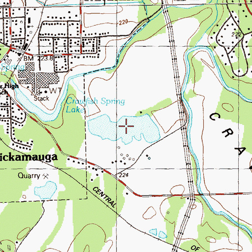 Topographic Map of Krystal Lake, GA