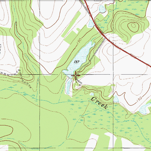 Topographic Map of Grist Mill Pond Dam, GA