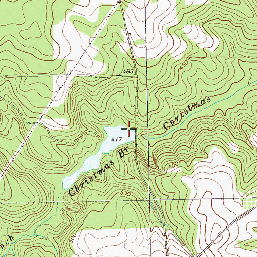 Topographic Map of Christmas Branch Dam, GA
