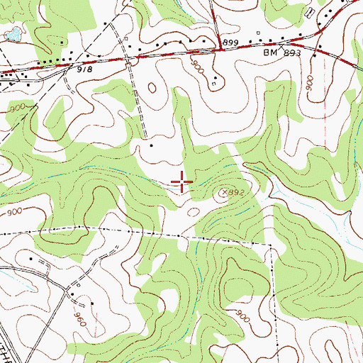 Topographic Map of Iveys Lake, GA