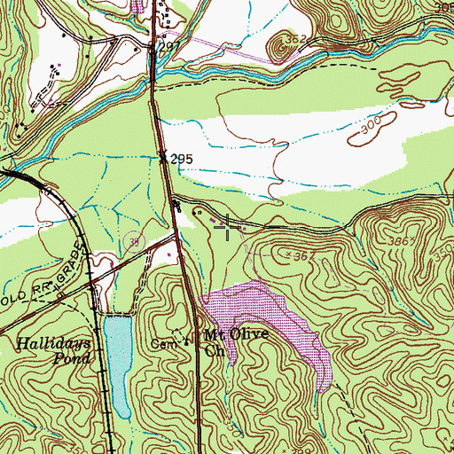Topographic Map of Halliday Lake Dam, GA