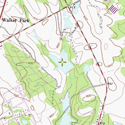 Topographic Map of Mitchell Lake, GA