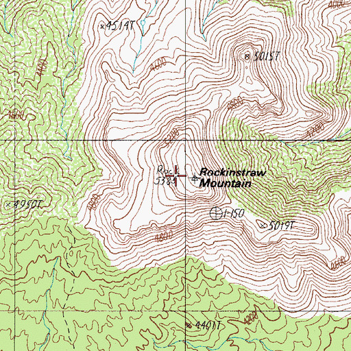 Topographic Map of Rockinstraw Mountain, AZ