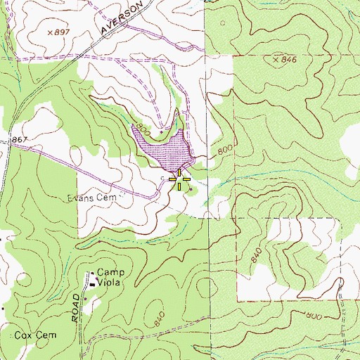 Topographic Map of Lasater Dam, GA