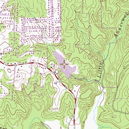 Topographic Map of Leatherwood Lake, GA
