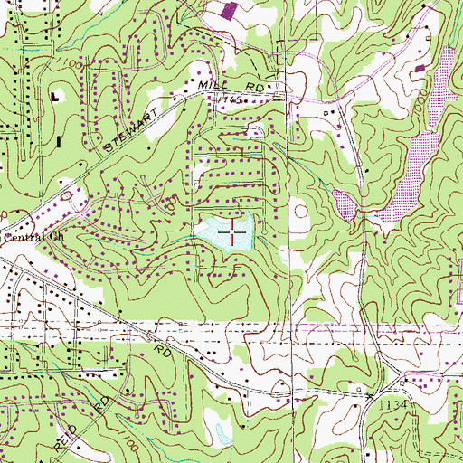 Topographic Map of Mill Glenn Lake, GA