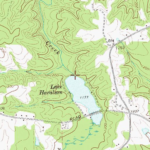Topographic Map of Lake Haralson Dam, GA