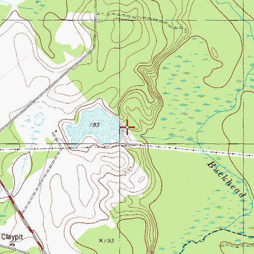 Topographic Map of Davis Lake Dam, GA