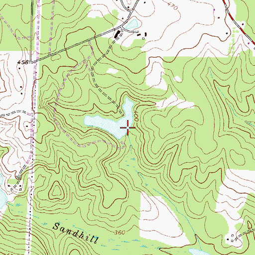 Topographic Map of Merritt Lake Dam, GA