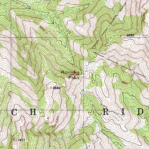 Topographic Map of Romero Pass, AZ