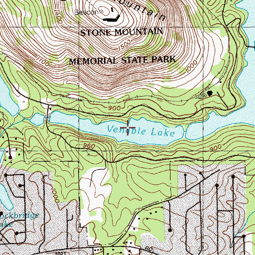 Topographic Map of Stone Mountain Park Lake-South, GA
