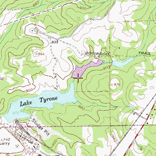 Topographic Map of Lake Tyrone North Dam, GA