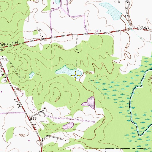 Topographic Map of Fievet Lake Dam, GA