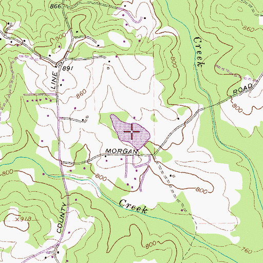 Topographic Map of Mills Lake, GA