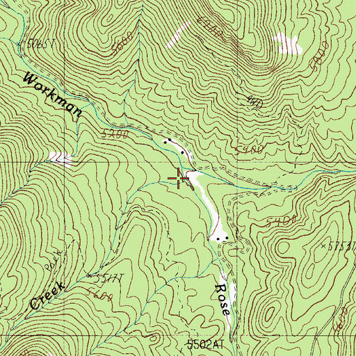 Topographic Map of Rose Creek, AZ