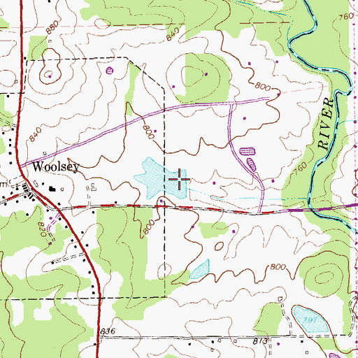 Topographic Map of Dungan Lake Dam, GA