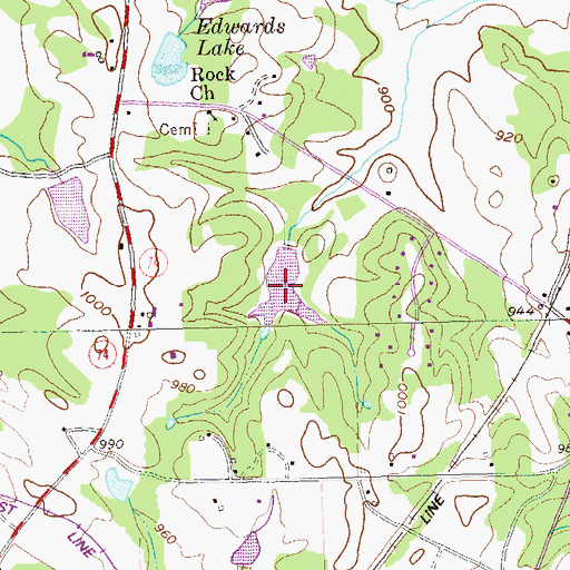 Topographic Map of Cooks Lake, GA
