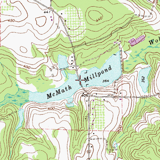 Topographic Map of McMath Millpond Dam, GA
