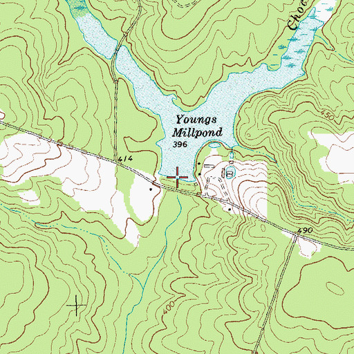 Topographic Map of Youngs Millpond Dam, GA