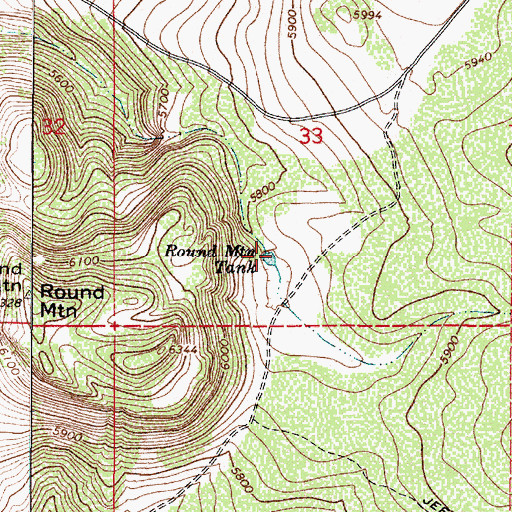 Topographic Map of Round Mountain Tank, AZ