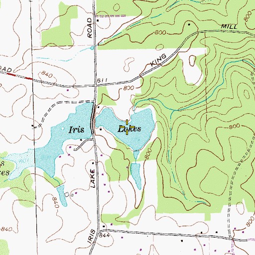 Topographic Map of Iris Lake East, GA
