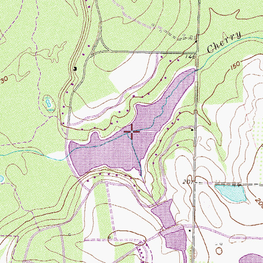 Topographic Map of Cherry Lake, GA