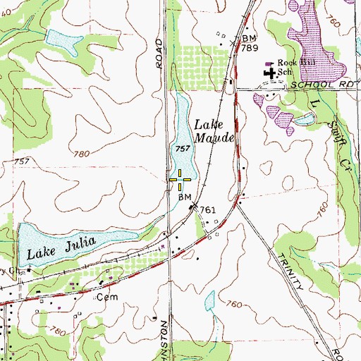 Topographic Map of Lake Maude Dam, GA