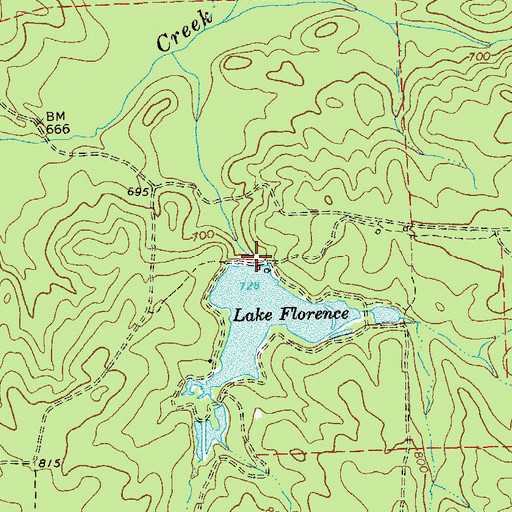 Topographic Map of Lake Florence Dam, GA