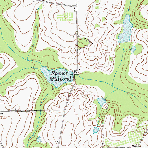 Topographic Map of Spence Millpond Dam, GA