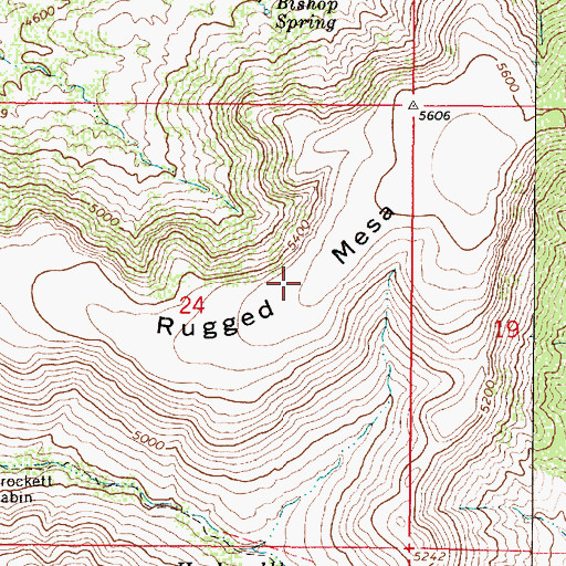 Topographic Map of Rugged Mesa, AZ