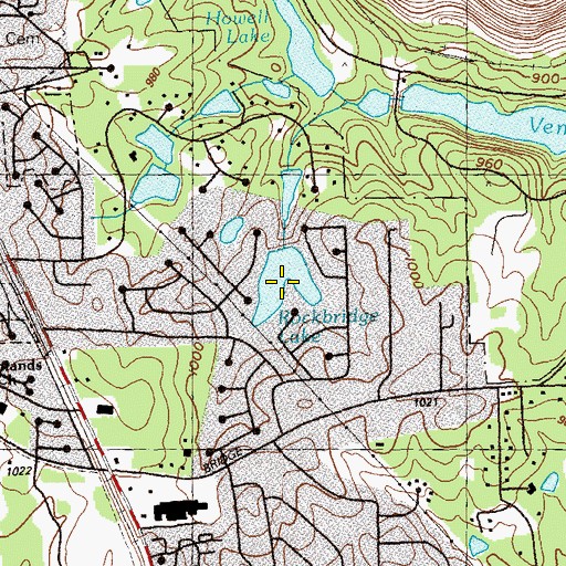 Topographic Map of Rockbridge Lake, GA