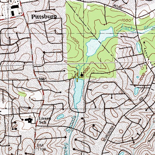 Topographic Map of Lake Ivanhoe Dam, GA