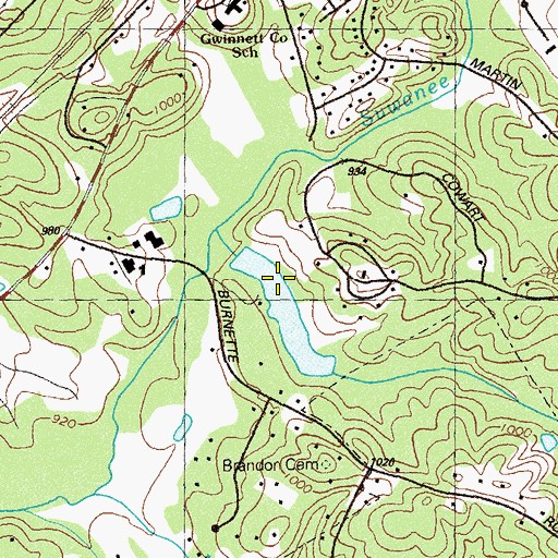 Topographic Map of Berry Lake, GA
