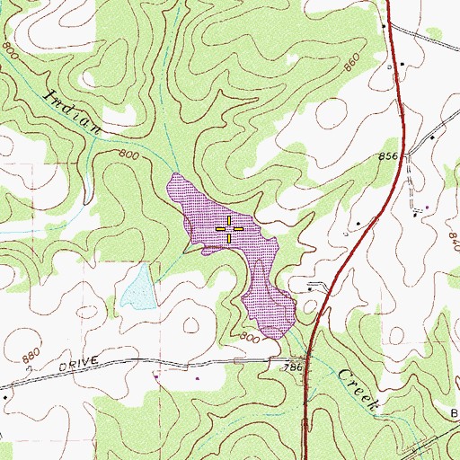 Topographic Map of Painted Turtle Lake, GA